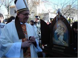 Virgen Peregrina con el actual Papa Francisco.